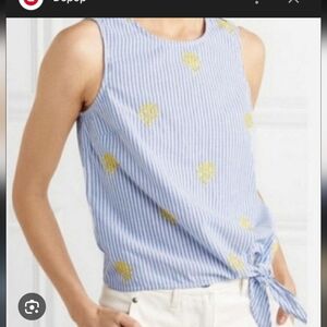 J. Crew embroidered side tie tank